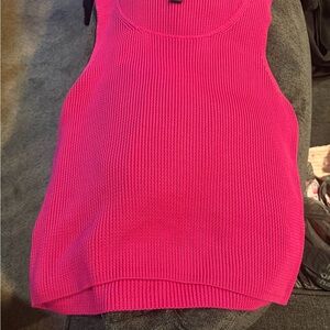 Ann Taylor Fuchsia Ribbed Tank Top